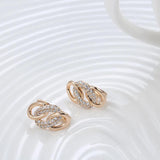 Rose Micro Inlay Zircon Heart & Arrow Drop Earrings