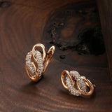 Rose Micro Inlay Zircon Heart & Arrow Drop Earrings