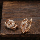 Rose Micro Inlay Zircon Heart & Arrow Drop Earrings