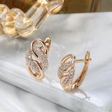 Rose Micro Inlay Zircon Heart & Arrow Drop Earrings