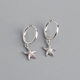 Starfish Beach Stud Earrings 925 Silver Boho Jewelry