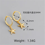 Starfish Beach Stud Earrings 925 Silver Boho Jewelry