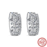 925 Silver Heart Hoop Stud Earrings Pan DIY Women's Gift