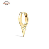 925 Silver Triangle Long Rivet Earrings Zircon Piercing Hoop 1PC