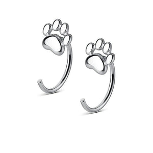 925 Sterling Silver Cat Paw Stud Earrings Geometric Accessories