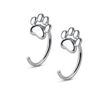 925 Sterling Silver Cat Paw Stud Earrings Geometric Accessories