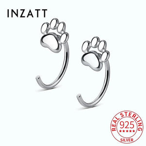 925 Sterling Silver Cat Paw Stud Earrings Geometric Accessories