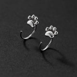 925 Sterling Silver Cat Paw Stud Earrings Geometric Accessories