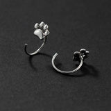 925 Sterling Silver Cat Paw Stud Earrings Geometric Accessories