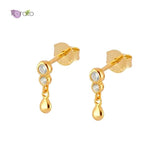 925 Silver Cross Zircon Stud Earrings Wedding Party Jewelry