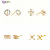 925 Silver Cross Zircon Stud Earrings Wedding Party Jewelry