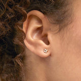 925 Silver Cross Zircon Stud Earrings Wedding Party Jewelry