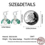 925 Silver Bee Earrings Pearl Jewelry For Women