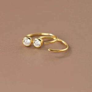 925 Silver Zircon Stud Earrings For Women Fine Jewelry