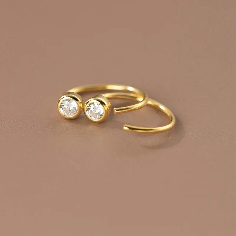 925 Silver Zircon Stud Earrings For Women Fine Jewelry