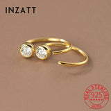 925 Silver Zircon Stud Earrings For Women Fine Jewelry