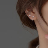 925 Silver Zircon Stud Earrings For Women Fine Jewelry