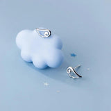 925 Sterling Silver Wing Stud Earrings Hiphop Fine Jewelry Accessory