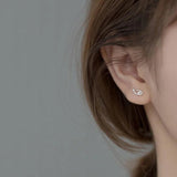 925 Sterling Silver Wing Stud Earrings Hiphop Fine Jewelry Accessory