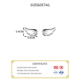 925 Sterling Silver Wing Stud Earrings Hiphop Fine Jewelry Accessory