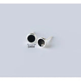 925 Silver Geometric Enamel Stud Earrings for Women