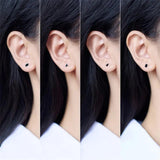 925 Silver Geometric Enamel Stud Earrings for Women