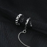 Crystal Ear Cuff Clip Chain Tassel Clip On Earrings Silver Jewelry