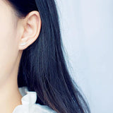 INZATT 925 Silver Feather Stud Earrings Boho Jewelry Women Birthday Party