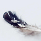 INZATT 925 Silver Feather Stud Earrings Boho Jewelry Women Birthday Party