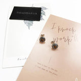 Tiger's Eye Sun Stud Earring, Europe Style Ethnic Jewelry For Women Men