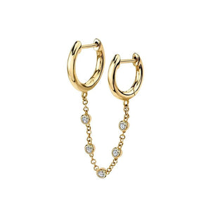 Crystal Chain Tassel Dangle Earrings 925 Silver Needle