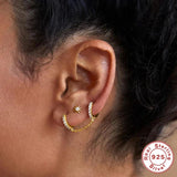 Zircon Stud Earrings Women S925 Sterling Silver Ear Bone Earring Fine Jewelry
