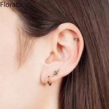 Florato 925 Silver Lightning/Flower/Thorn Hoop Earrings Set