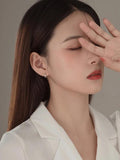 925 Sterling Silver Geometric T Shape Metal Style Earrings for Women