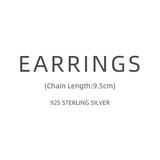 925 Silver Crane Drop Earrings Sparkling Dangle Statement Jewelry