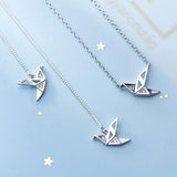 925 Silver Crane Drop Earrings Sparkling Dangle Statement Jewelry