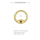 925 Silver Hoop Earrings with Zirconia for Women