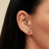 925 Silver Hoop Earrings with Zirconia for Women