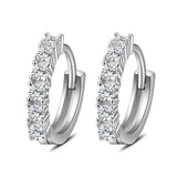 925 Sterling Silver Crystal Circle Earring Women Jewelry Gift Wedding