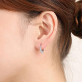 925 Sterling Silver Crystal Circle Earring Women Jewelry Gift Wedding