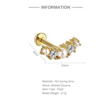Pearl Zircon 925 Silver Earring Stud 16G 18K Fine Jewelry
