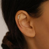 Pearl Zircon 925 Silver Earring Stud 16G 18K Fine Jewelry