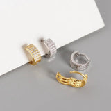 925 Silver Round Crystal Zircon Stud Earrings