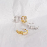 925 Silver Round Crystal Zircon Stud Earrings