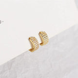 925 Silver Round Crystal Zircon Stud Earrings