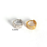 925 Silver Round Crystal Zircon Stud Earrings