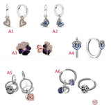 Butterfly Rose Pan Earrings for Women DIY 925 Sterling Silver