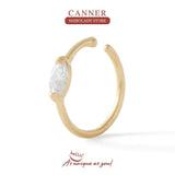 Ins Zirconia 925 Silver Nose Ring Hoop Piercing Body Jewelry Wedding Party 18K