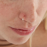 Ins Zirconia 925 Silver Nose Ring Hoop Piercing Body Jewelry Wedding Party 18K