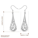 925 Silver Teardrop Long Earrings Wedding Jewelry For Women